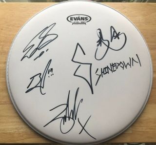 Shinedown Signed 14 " Drumhead Band Autographed Brent Smith - Hard Rock Band