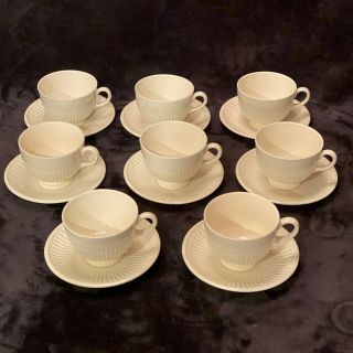 8 Wedgwood Edme Footed Tea Cups And Saucers Set Wedgewood