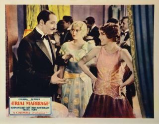 Old Movie Photo Trial Marriage Lobby Card Norman Kerry Thelma Todd Sally