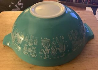 Vintage Pyrex " Amish Butterprint " Turquoise 444 4 - Qt.  Condmixing Bowl