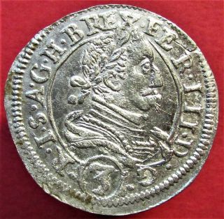 Silver Medieval Coin 3 Kreuzer.  1630.  Austria,  Ferdinand Ii.  Graz.
