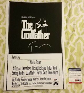 Francis Ford Coppola Signed Auto The Godfather 12x18 Inch Poster Psa Af63217