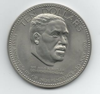 Bahamas 1974 10 Dollars,  Independence,  Cu - Ni Sir Milo B.  Butler Low Mintage,  Unc