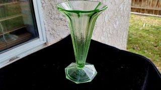 Jeannette Floral/poinsettia Green 6 7/8 " Tall Vase (8 Sided)