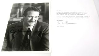 Robin Williams Signed 8x10 B&w From Cadillac Man W/letter Of Provenance