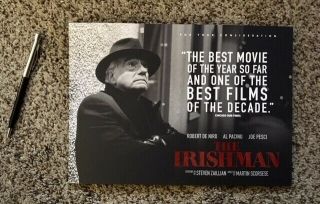 " The Irishman " Fyc Booklet Deniro,  Pesci,  Pacino 33 Pages