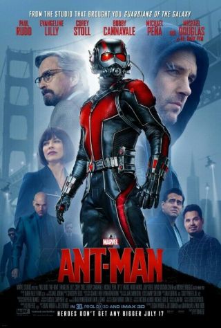 Marvel Ant - Man 2015 Ds 2 Sided 27x40 " Us Movie Poster Paul Rudd E Lilly