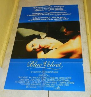 Blue Velvet One - Sheet Poster David Lynch Kyle Maclachlan Dennis Hopper
