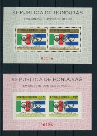 [19225] Honduras 1968 Pre Olympics Mexico Perf And Imperf Souvenir Sheet Mnh