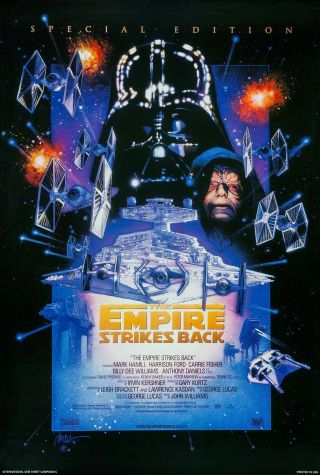 The Empire Strikes Back (1980) Intl.  Movie Poster R - 1997 - Rolled 2 - S
