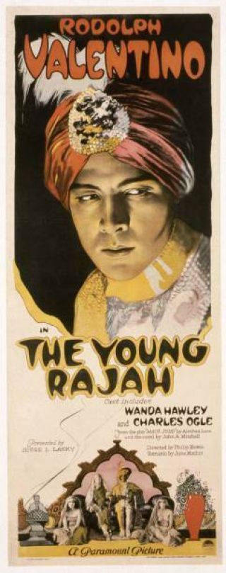 Old Movie Photo The Young Rajah Poster Us Poster Rudolph Valentino 1922