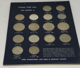 Vintage Food For All Fao Money 2 World Coin Set