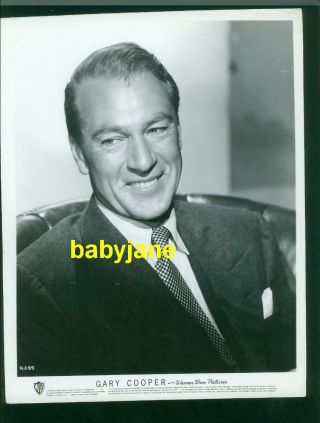 Gary Cooper Vintage 8x10 Photo 1949 Handsome Portrait Warner Bros