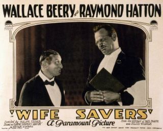 Old Movie Photo Wife Savers Us Lobby Card,  Raymond Hatton Wallace Beery 1928