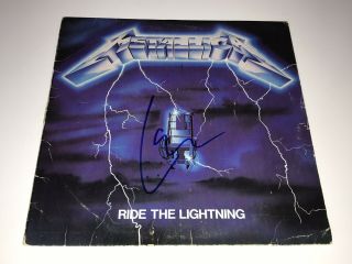 Metallica Lars Ulrich Signed Ride The Lightning Vinyl Record Heavy Metal,