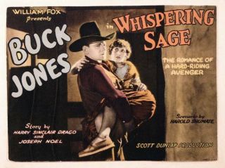 Old Movie Photo Whispering Sage Us Lobby Card,  Buck Jones Natalie Joyce 1927