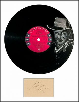 John Wayne Authentic Signed Autograph With Hand Painted Vinyl