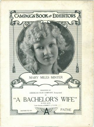 Mary Miles Minter Silent Movie Vintage A Bachelor 