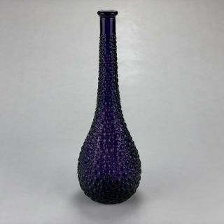Vintage Mid Century Modern Italian Empoli Glass Genie Bottle Purple Amethyst 15 "