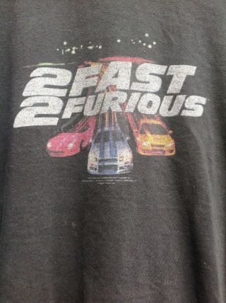 Vintage 2 Fast 2 Furious Movie Promo Logo Paul Walker T Shirt Size Xxl Wow