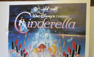 Disney Cinderella 1987 ReRelease 27x41 inch One Sheet Movie Poster RARE Princess 2