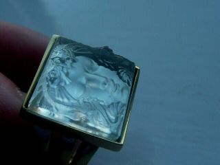 Lalique Masque De Femme Crystal Ring Uk Size K