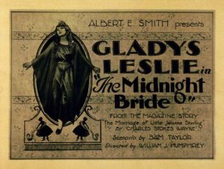 Old Movie Photo The Midnight Bride Us Lobby Card Gladys Leslie 1920