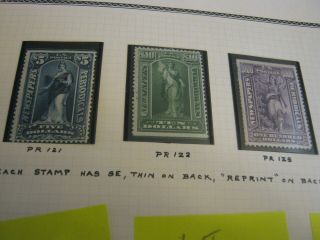 3 Vintage Us Newspaper Periodical Stamps $5 $10 $100 Pr 121 Pr 122 Pr 125 Lot X8