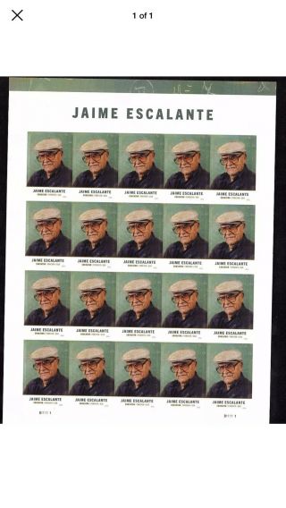 Sheet Scott 5100,  49c Stamp Jaime Escalante Sheet Of 20 Mnh Og