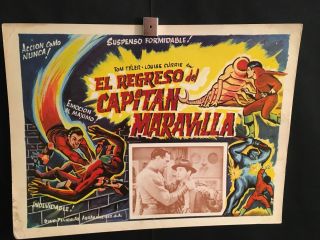 Adventures Of Captain Marvel 1941 Mexican Lobby Card Movie Poster Tom Tyler