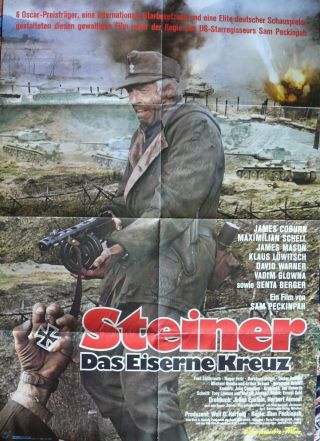 1977 German Movie Poster " Steiner - Das Eiserne Kreuz "