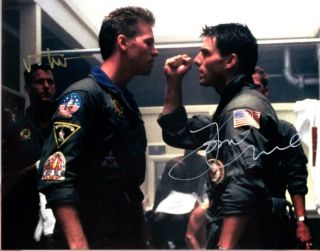Val Kilmer Tom Cruise Top Gun Signed 11x14 Autographed Photo Picture With