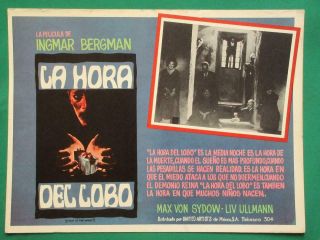 Ingmar Bergman Hour Of The Wolf Liv Ullman Vartigmmen Horror Mxn Lobby Card 2