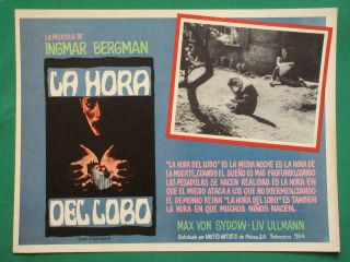 Ingmar Bergman Hour Of The Wolf Liv Ullman Vartigmmen Horror Mxn Lobby Card 1