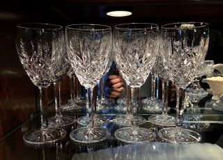 Waterford Irish Crystal Araglin 7 1/8 " Claret Wine Glass (8) Ireland