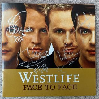 Westlife - Hand Signed Face To Face Cd Booklet Only - Bryne,  Egan,  Feehily,  Filan