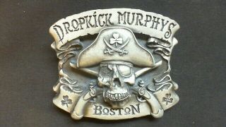 Lucky 13 Dropkick Murphys Belt Buckle 3 Leaf Clover,  Pirate Skull,  Pistols Tu1
