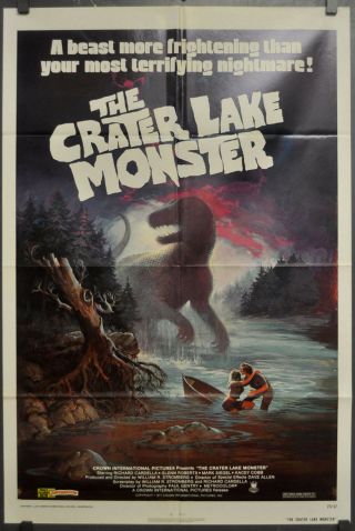 Crater Lake Monster 1977 Orig 27x41 Movie Poster Richard Cardella Glen Roberts