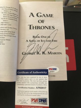 Game Of Thrones Autograph George Rr Martin Signed Book R R Auto Got Psa Dna