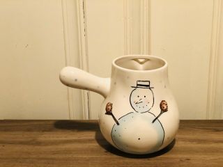 Rae Dunn Christmas By Magenta Snowman Let It Snow Ceramic Hot Cocoa Pot Vhtf