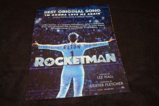 Rocketman 2019 Oscar Ad Taron Egerton As Elton John On Stage,  Best Song
