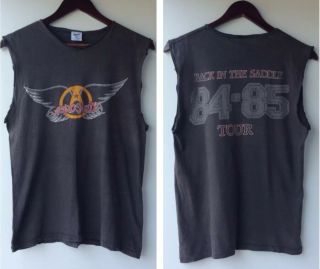 Aerosmith ‘back In The Saddle’ Us Tour 1984/85 T Shirt Rock Glam Metal