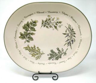 Corning Corelle Thymeless Herbs Large Oval Platter 12 " X 10 " Vintage