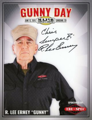 R.  Lee Ermey Authentic Hand - Signed " Gunny Full Metal Jacket " 8.  5x11 Photo Proof