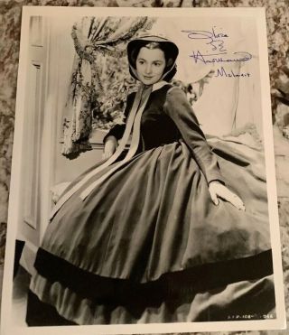 Olivia De Havilland Dehavilland Signed Autograph Photo Gone With Wind