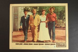 1960 Guns Of The Timberland Western Movie Lobby Card Alan Ladd Gilbert Roland