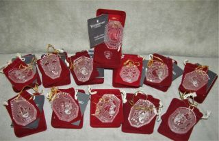 Waterford 12 Days Of Christmas Ornaments Set Of 12 " 1985 - 1995 " Plus Rare 1982 1
