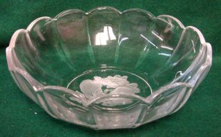 Val St Lambert Brussels 10 " Scalloped Salad Bowl Imperfect More Item Available