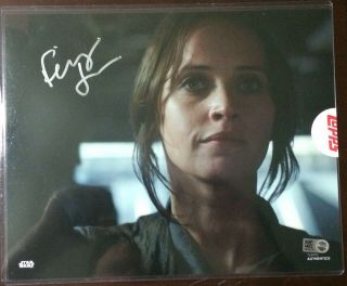 Felicity Jones Signed Autographed Star Wars 8x10 Photo - Topps Authentic