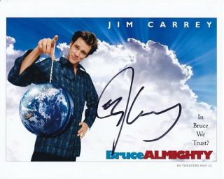 Jim Carrey Signed Autographed Bruce Almighty Photo